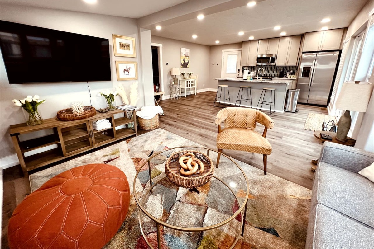Comfortable and well appointed Boho-Modern decor.