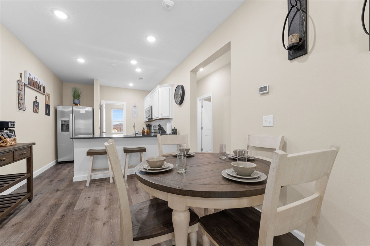 Enjoy a family meal or an evening of card playing