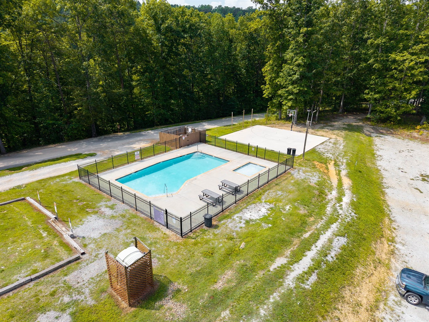 Community pool walkable from property