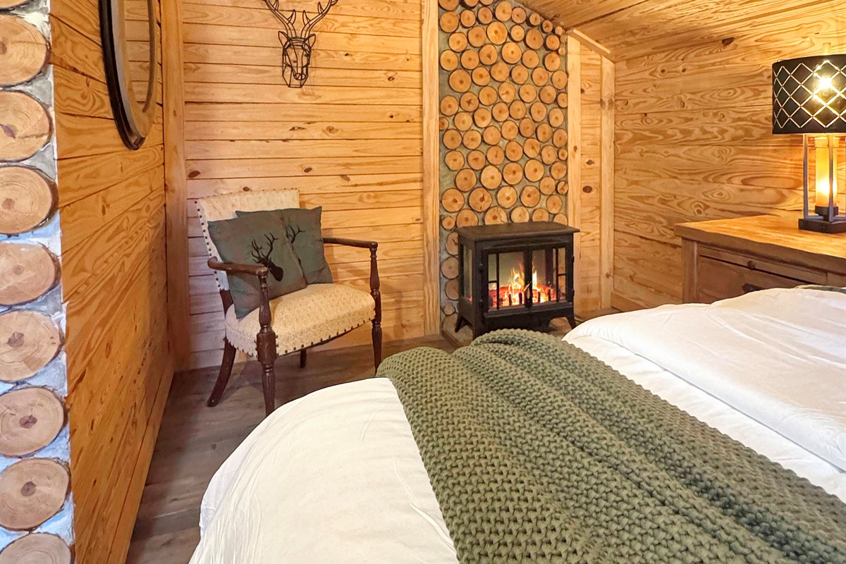 Sweet dreams in the upstairs king suite.