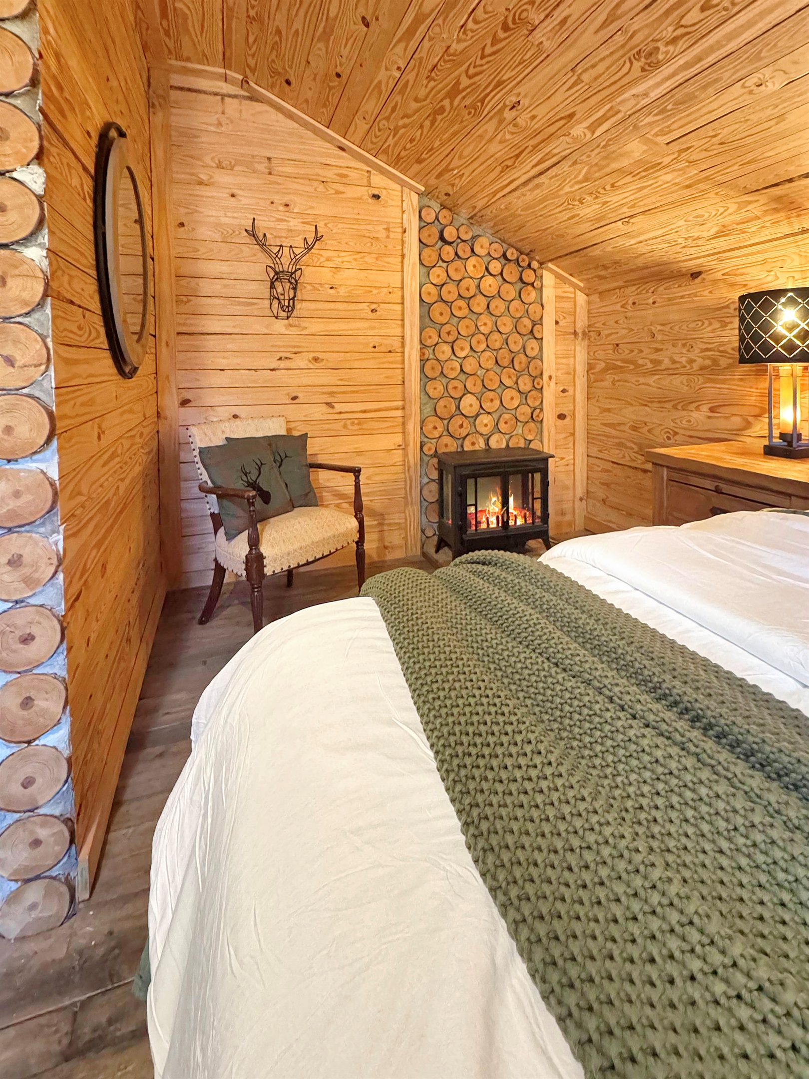 Sweet dreams in the upstairs king suite.