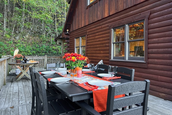 Enjoy an evening grilling on the large deck