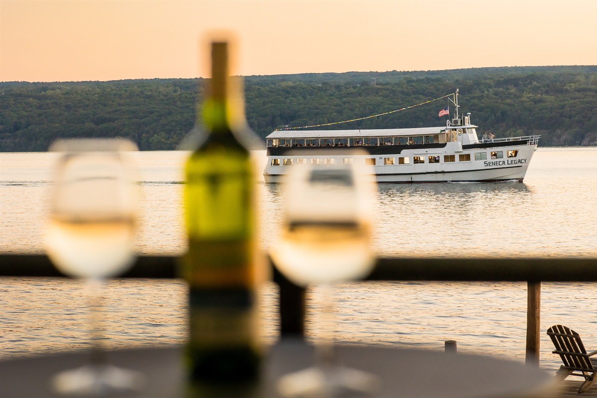 Come stay and enjoy serene lake views at Red Oak Retreat | Seneca Legacy dinner cruise boat