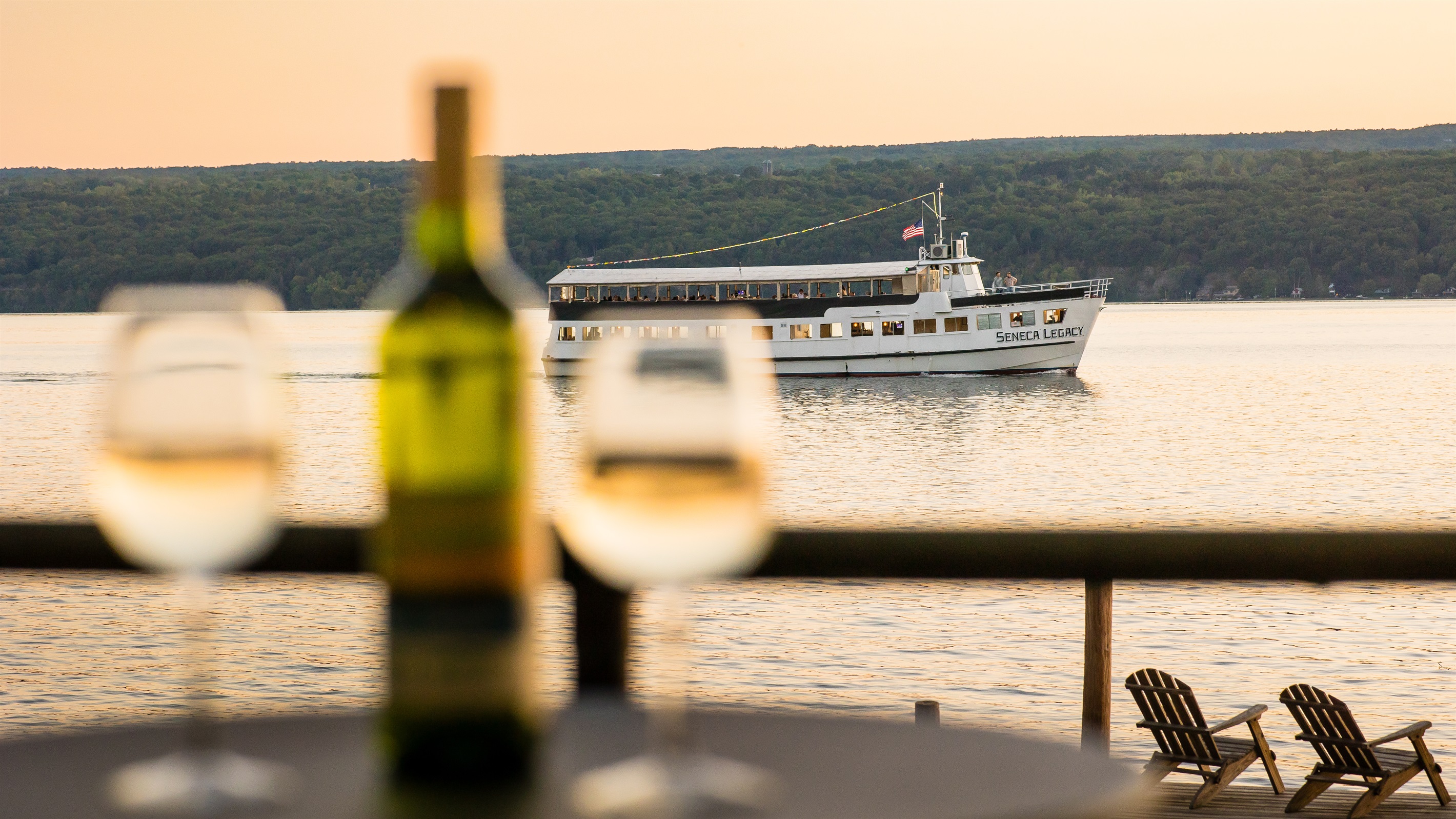 Come stay and enjoy serene lake views at Red Oak Retreat | Seneca Legacy dinner cruise boat