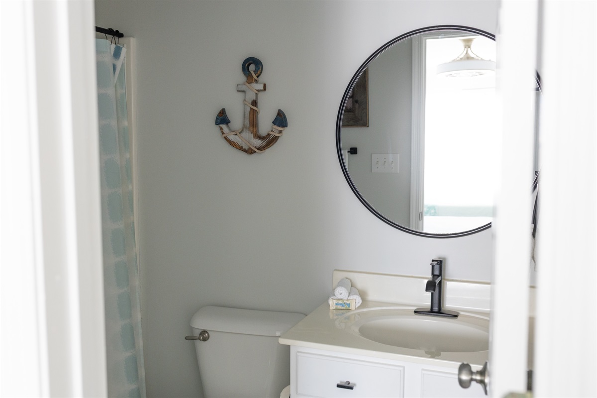 Beach therapy starts in the bathroom.