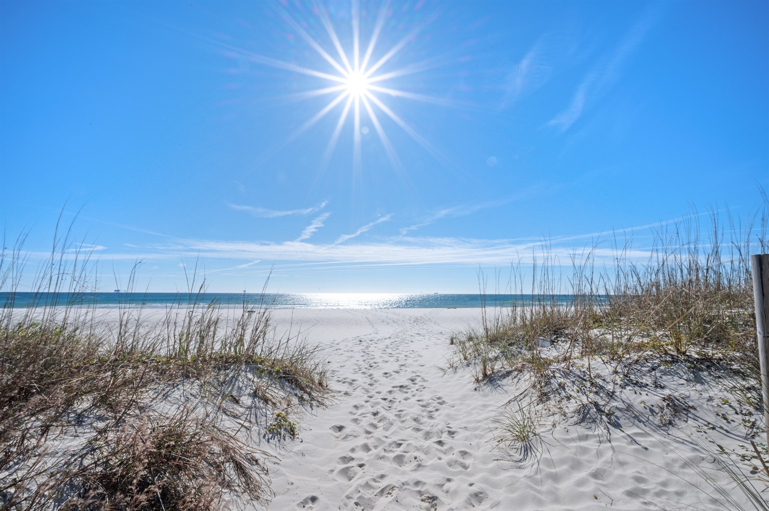 The beach is just steps away