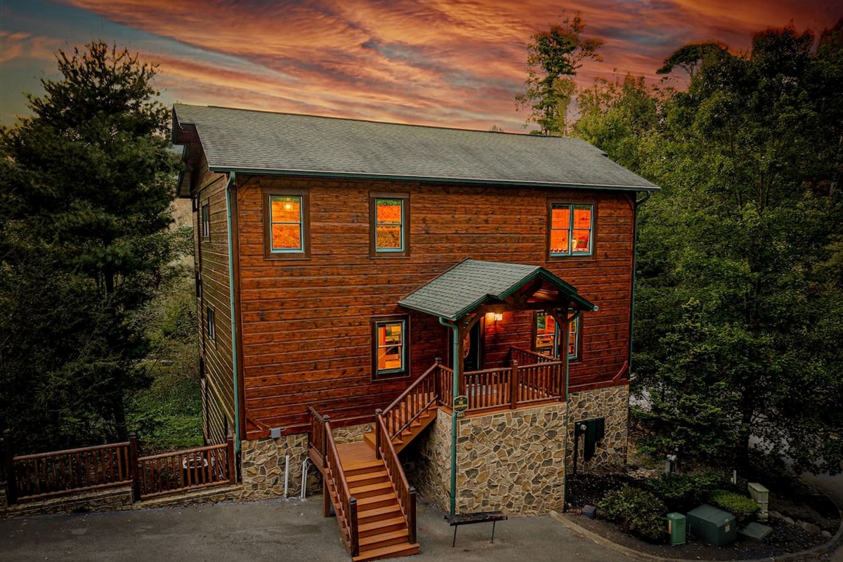 The Crown Jewel &mdash; luxury 5BR cabin at Gatlinburg Falls Parkview Resort. Multi-level covered decks with mountain views. Sleeps 12 guests.