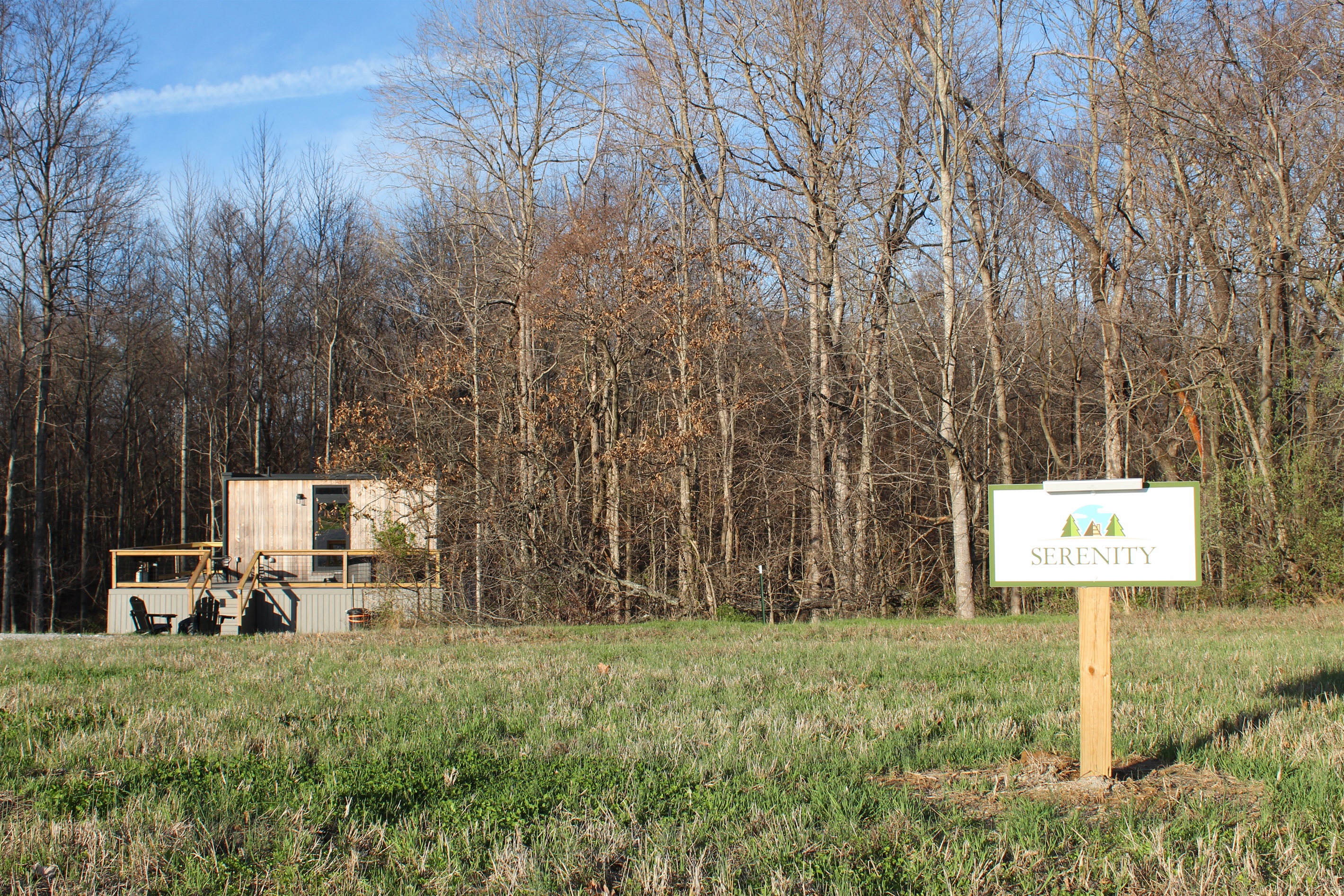 View of the front of the cabin.
