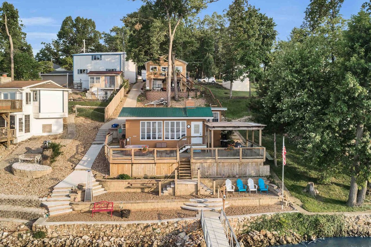 The entire Powell Property estate with great views from the top to the lakefront. Numerous seating areas and Guests may access the entire property. 