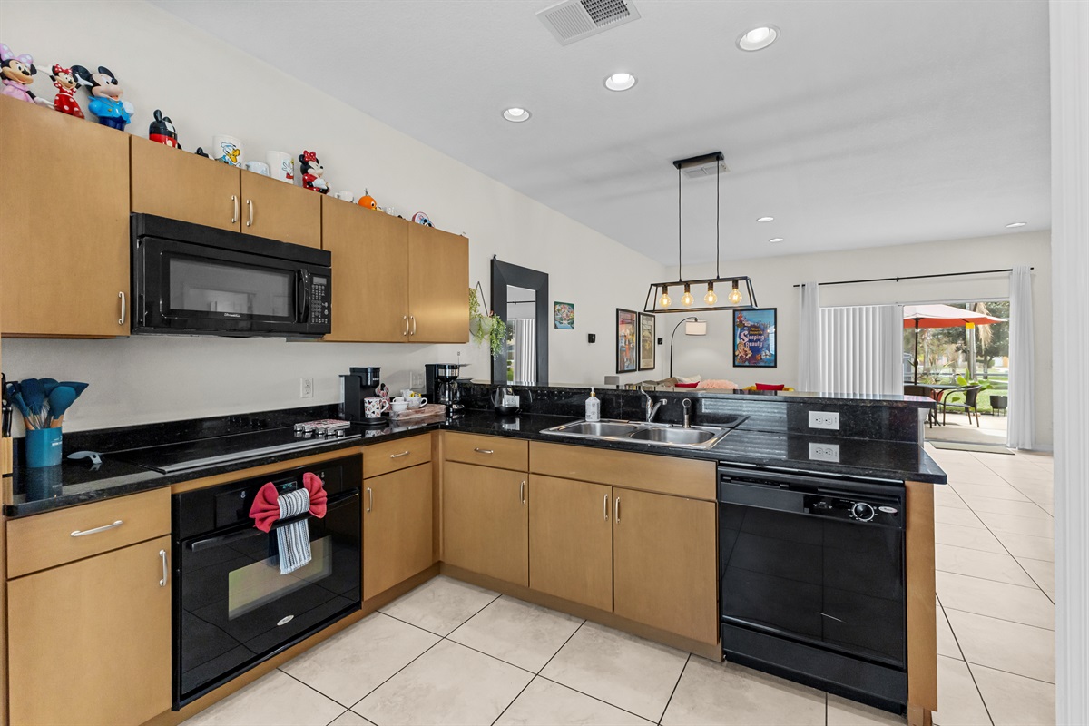 Fully equipped kitchen for cooking up meals.