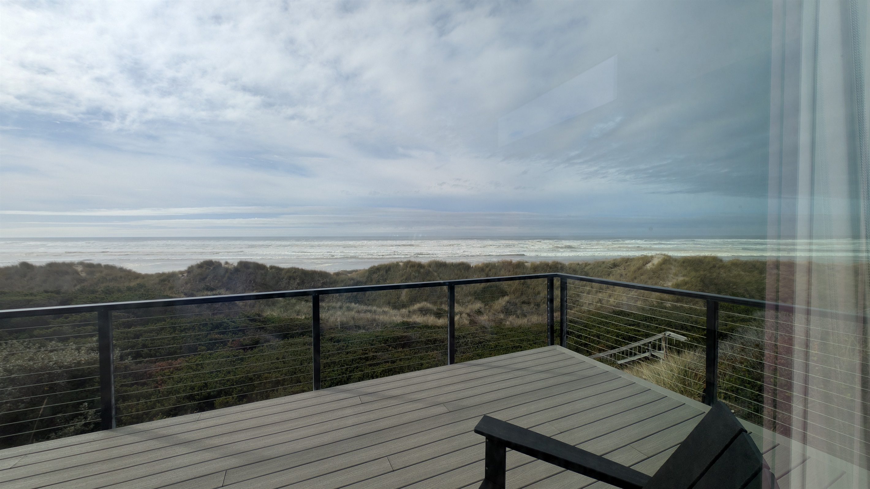 kitchen view stormy high tide