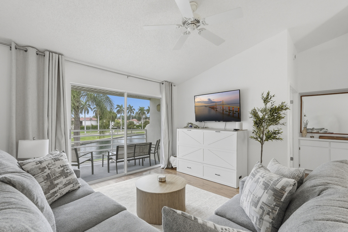 Spacious and comfortable, the living room offers a relaxing space to unwind, watch your favorite shows, or spend quality time together after a day of exploring St. Pete Beach and the surrounding Gulf Coast.