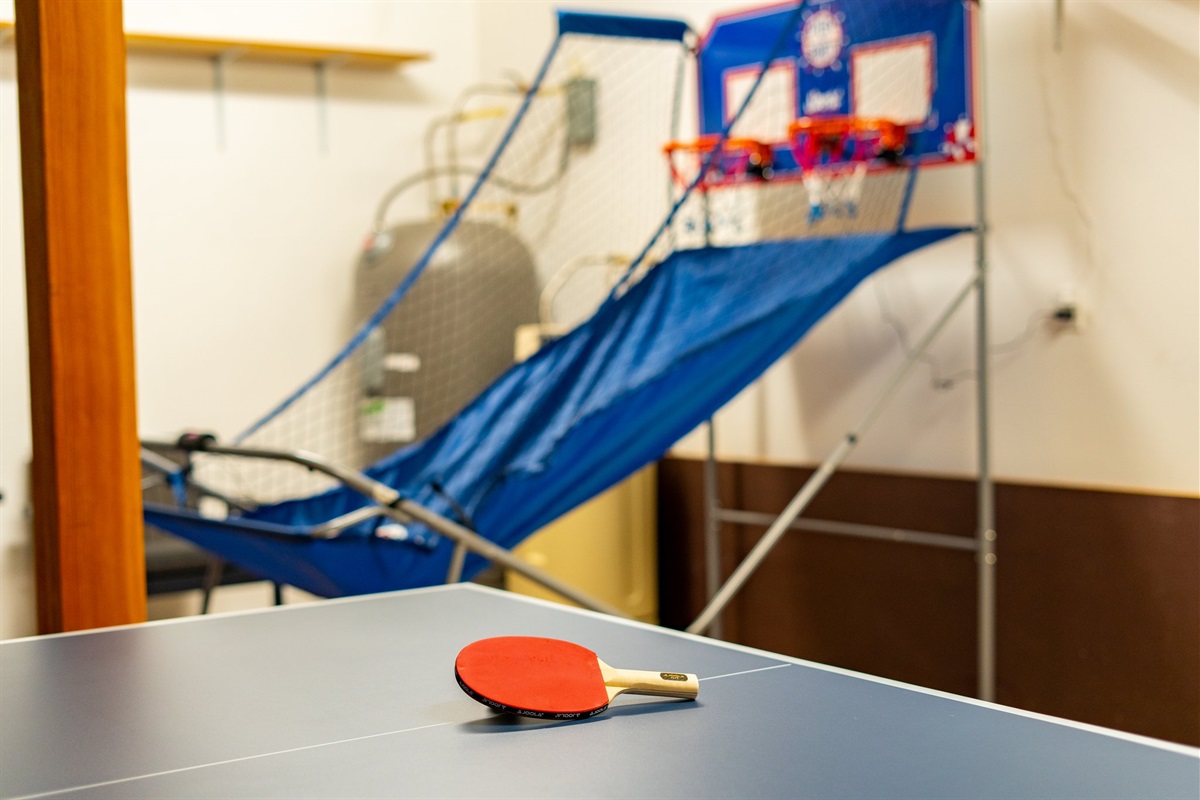 {Garage} Game Room With Ping Pong, Basketball, Jenga, Connect 4