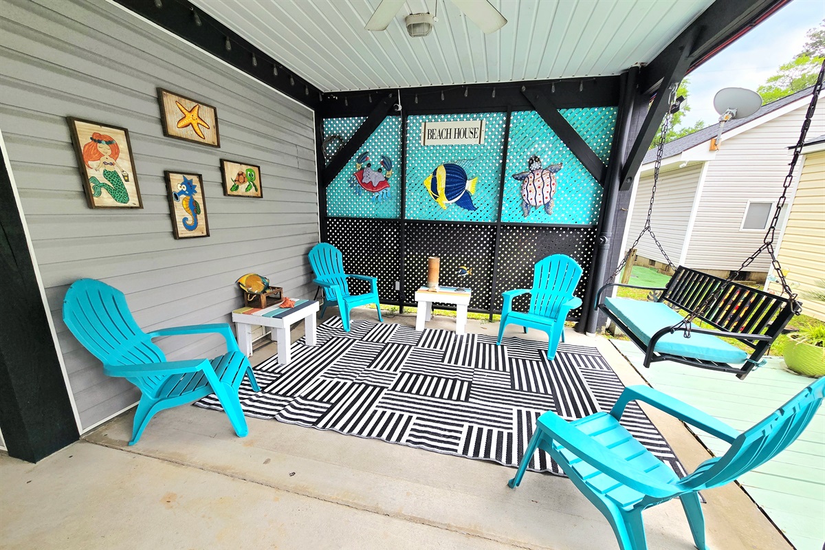 Sheltered Lounge/TV area (TV photo coming soon)