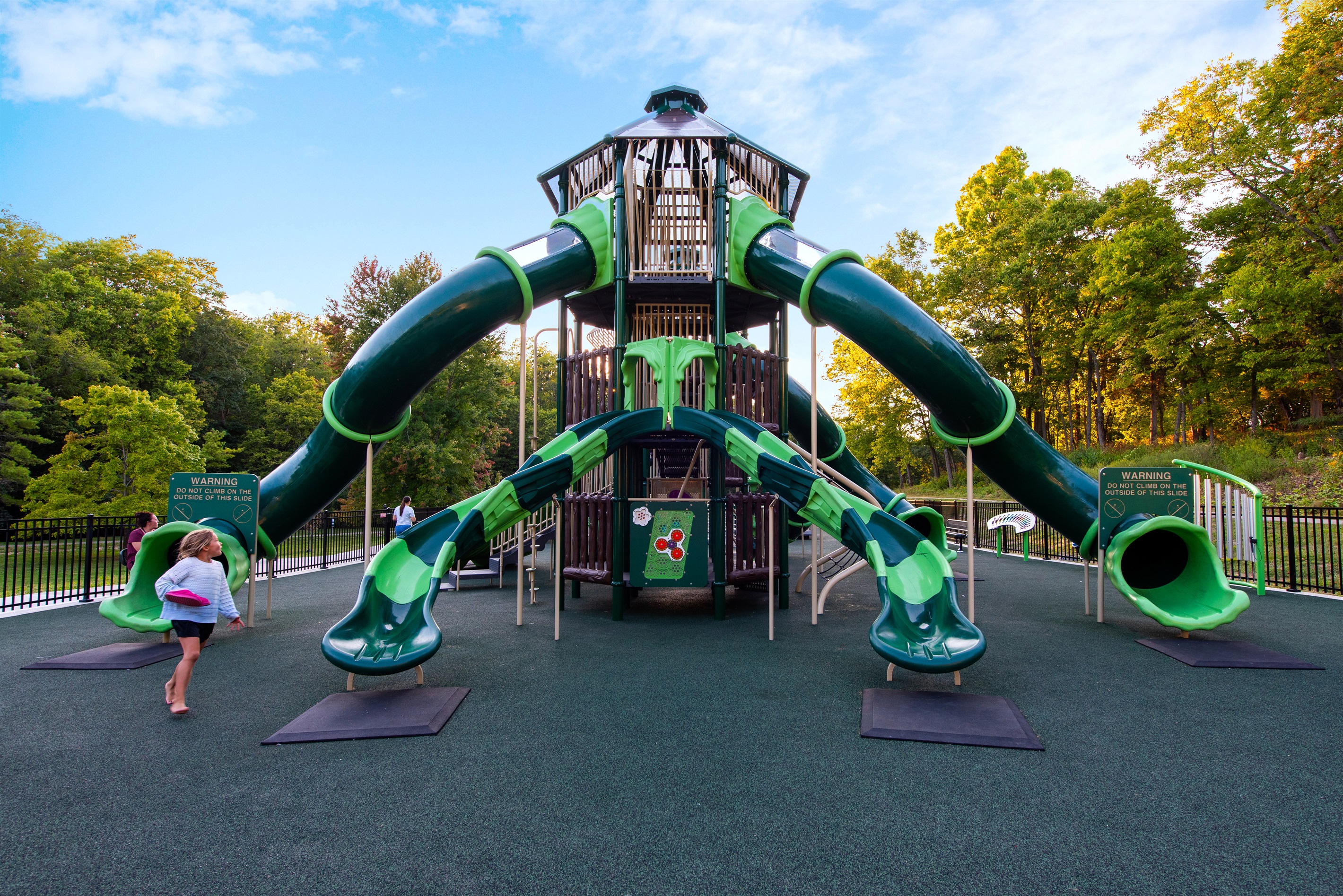 Big Springs Park features a family-friendly playground with slides, swings, and climbing structures that kids love. It’s a safe, shaded spot for little ones to burn off energy while parents relax nearby in the park’s open green space.