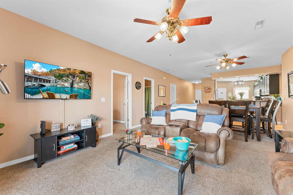 The living areas are spacious and all connected together