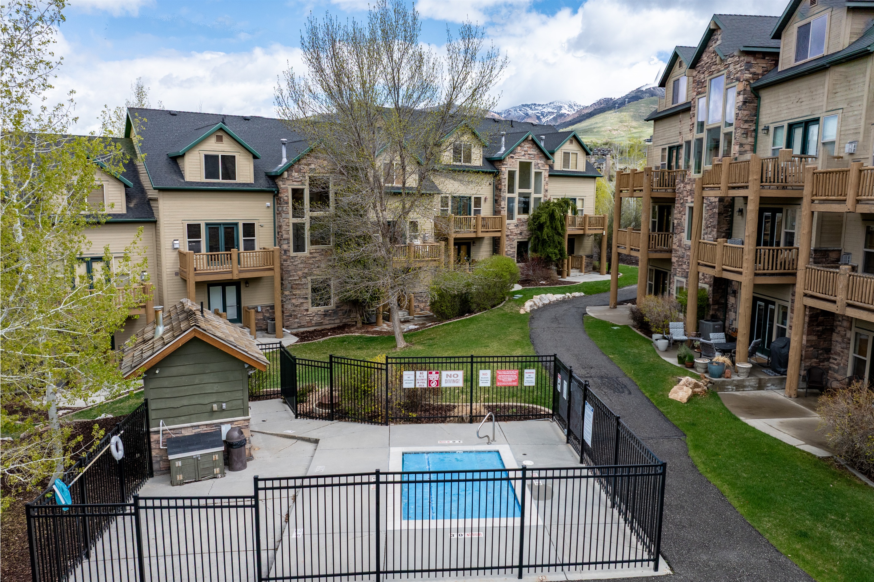 Soak in the community hot tub after a day on the slopes.