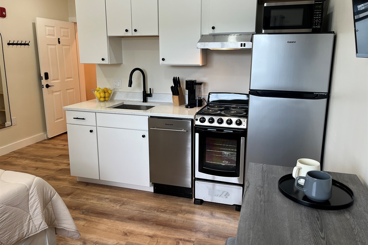 Kitchen and living area