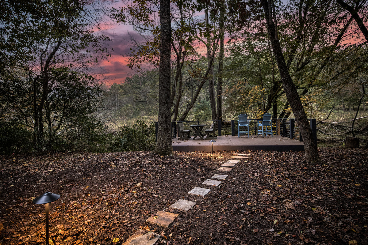 Fire pit path at sunset.