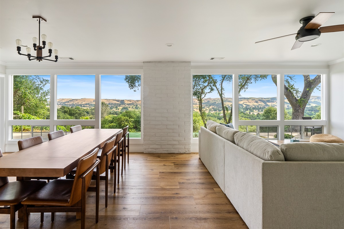 Gather around the table for a meal with an unforgettable view.