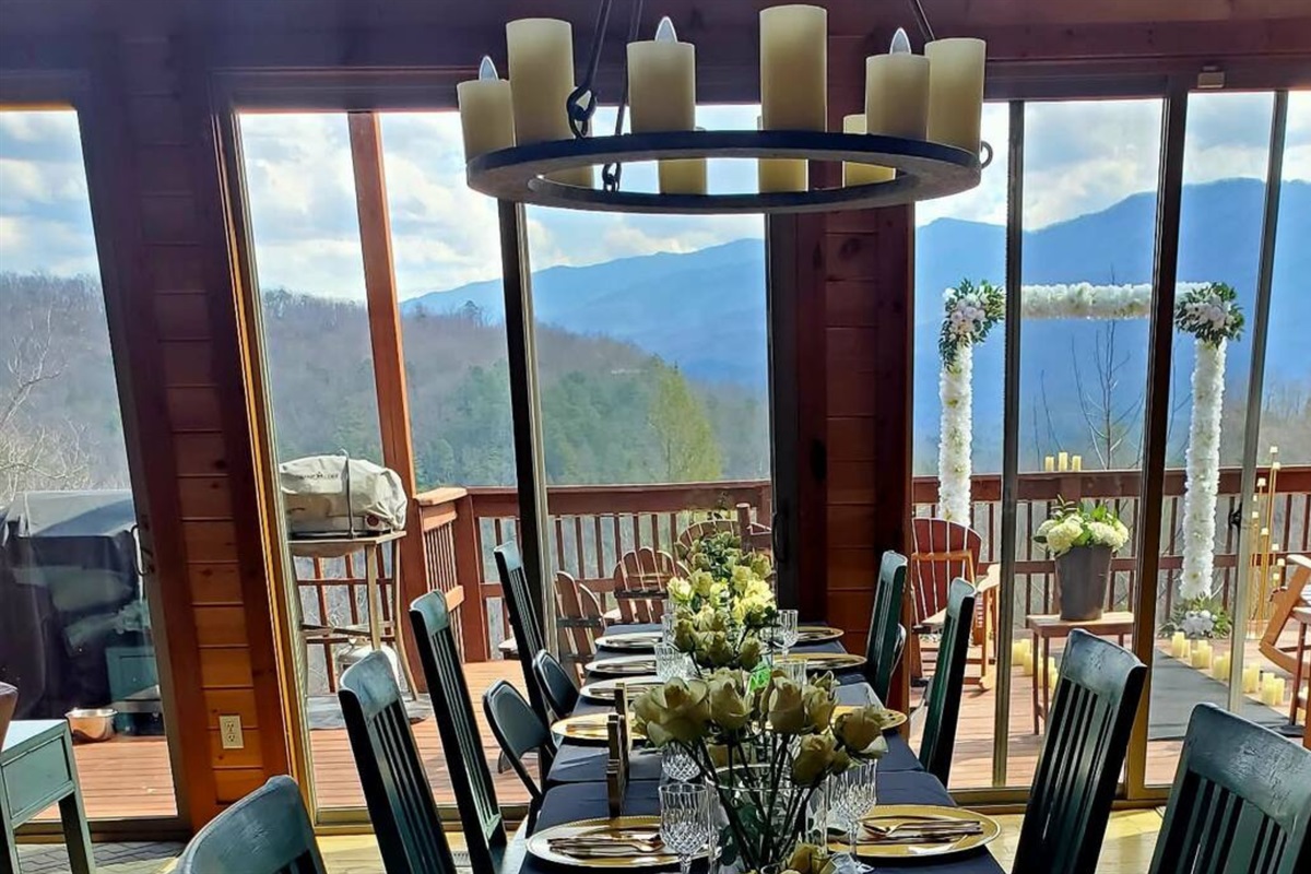Toast to forever with dinner overlooking the stunning Smoky Mountains.