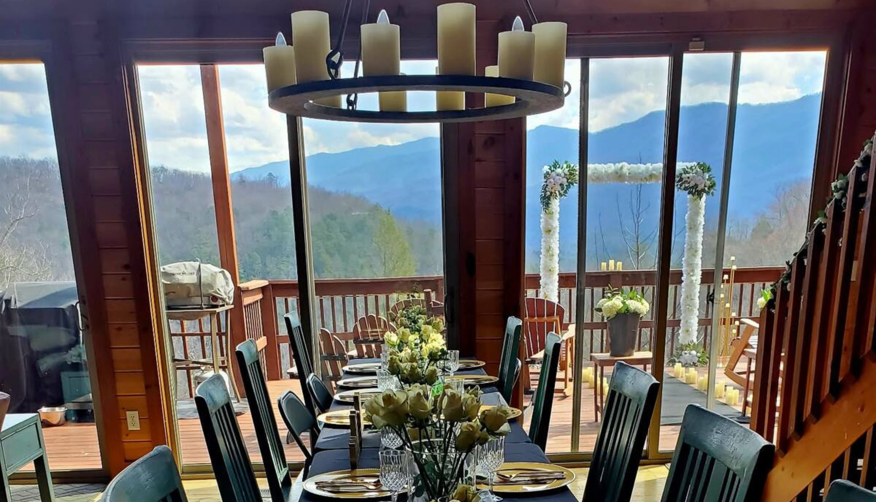 Toast to forever with dinner overlooking the stunning Smoky Mountains.
