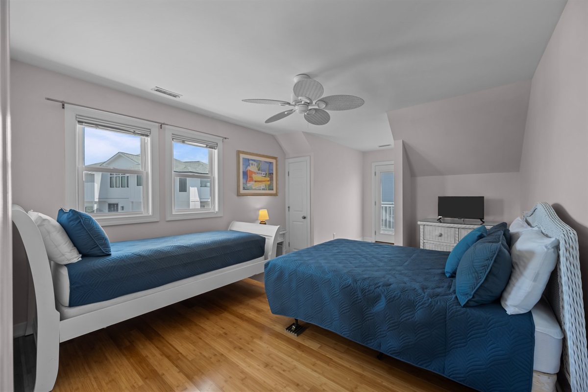 Spacious bedroom with a view