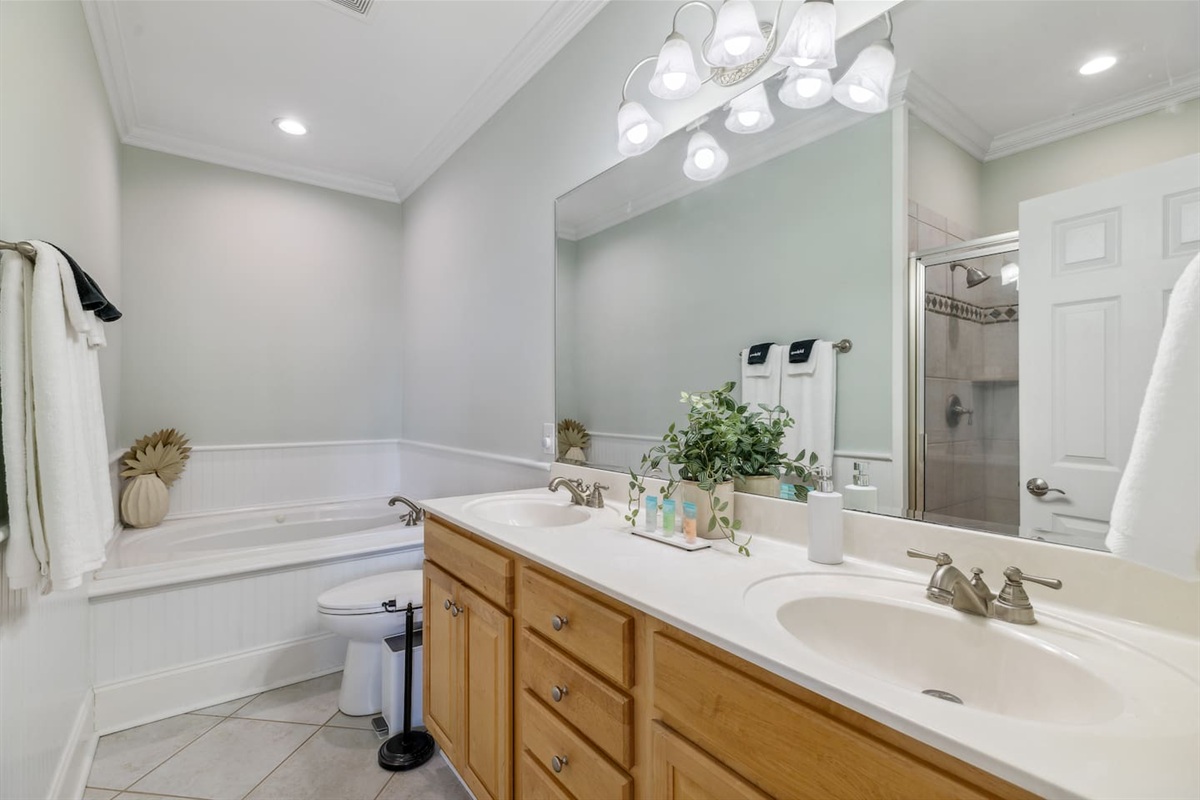 This bathroom is attached to Bedroom 1