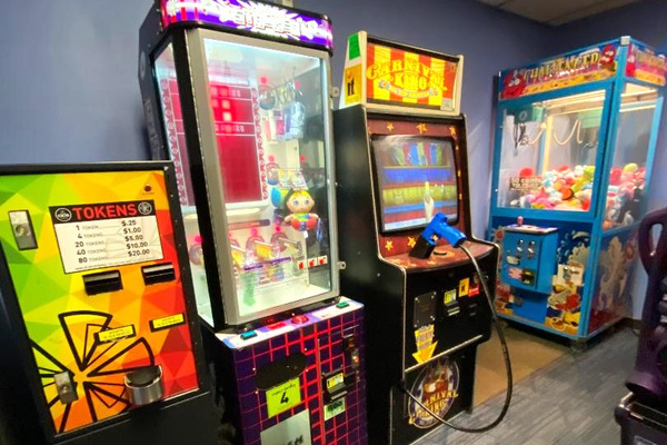 Play in the arcade room. Bring cash or a card for the ATM to get tokens.