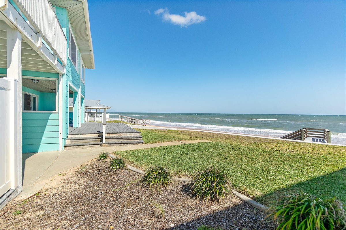 Ground-level patio with private entry