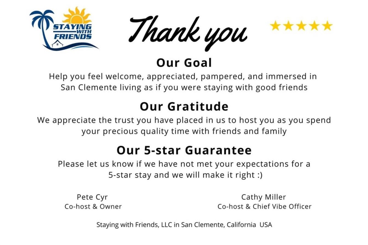 Our 5-star promise to you :)