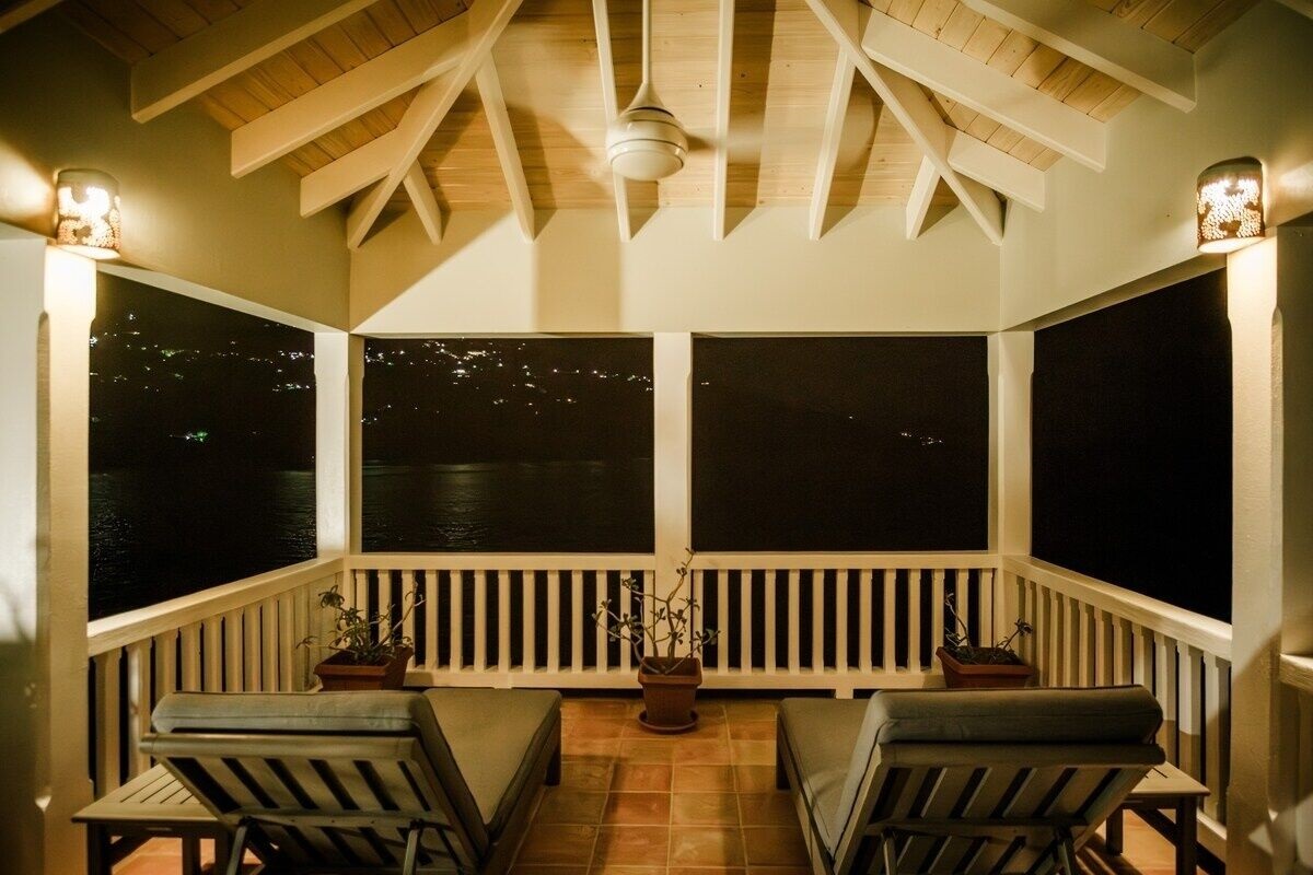 The main patio in the evenings.