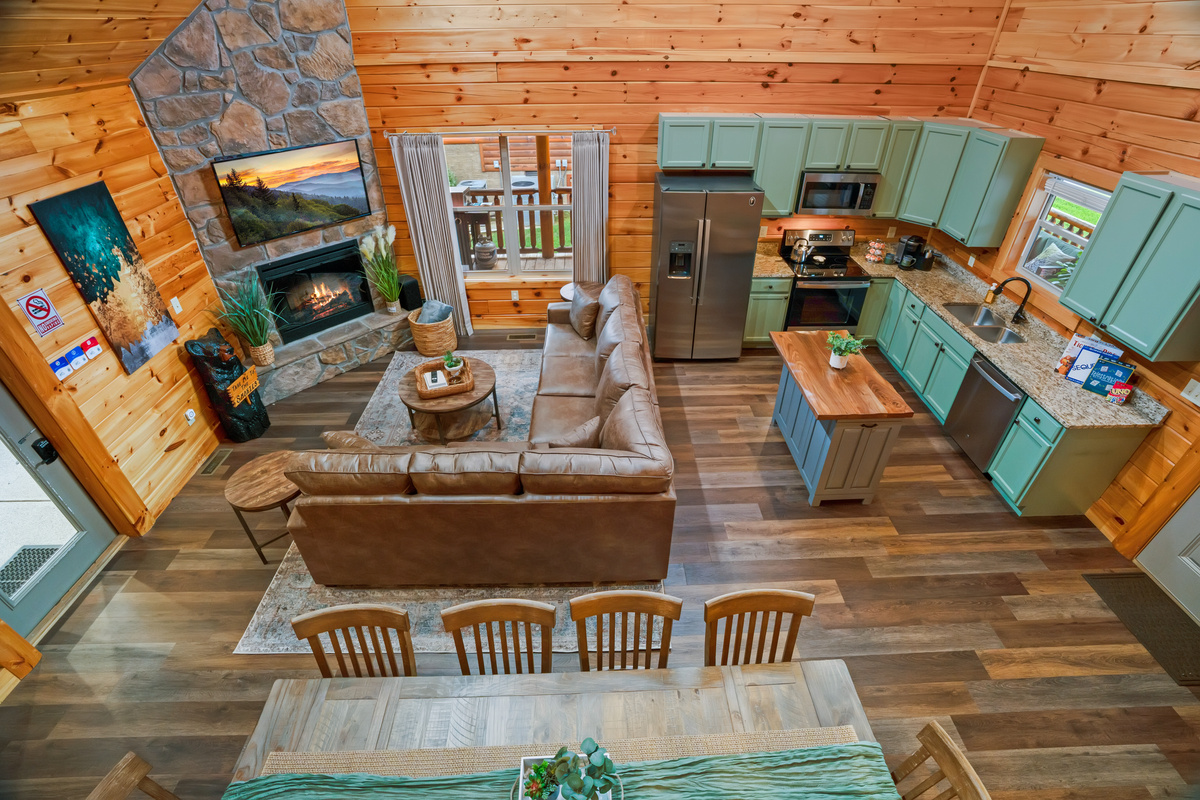 Enjoy family time in the open living room/kitchen/dining area in the main floor