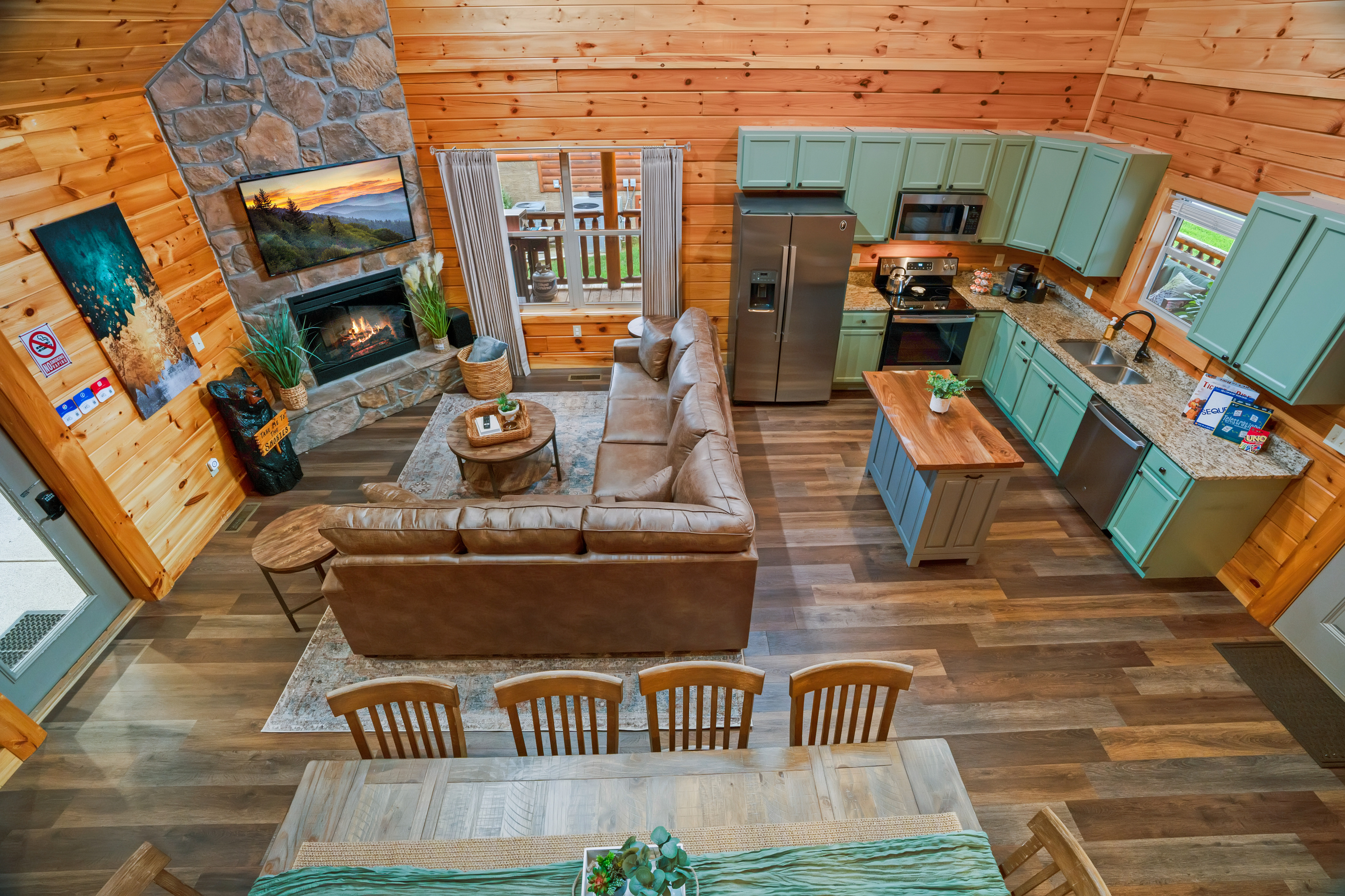 Enjoy family time in the open living room/kitchen/dining area in the main floor