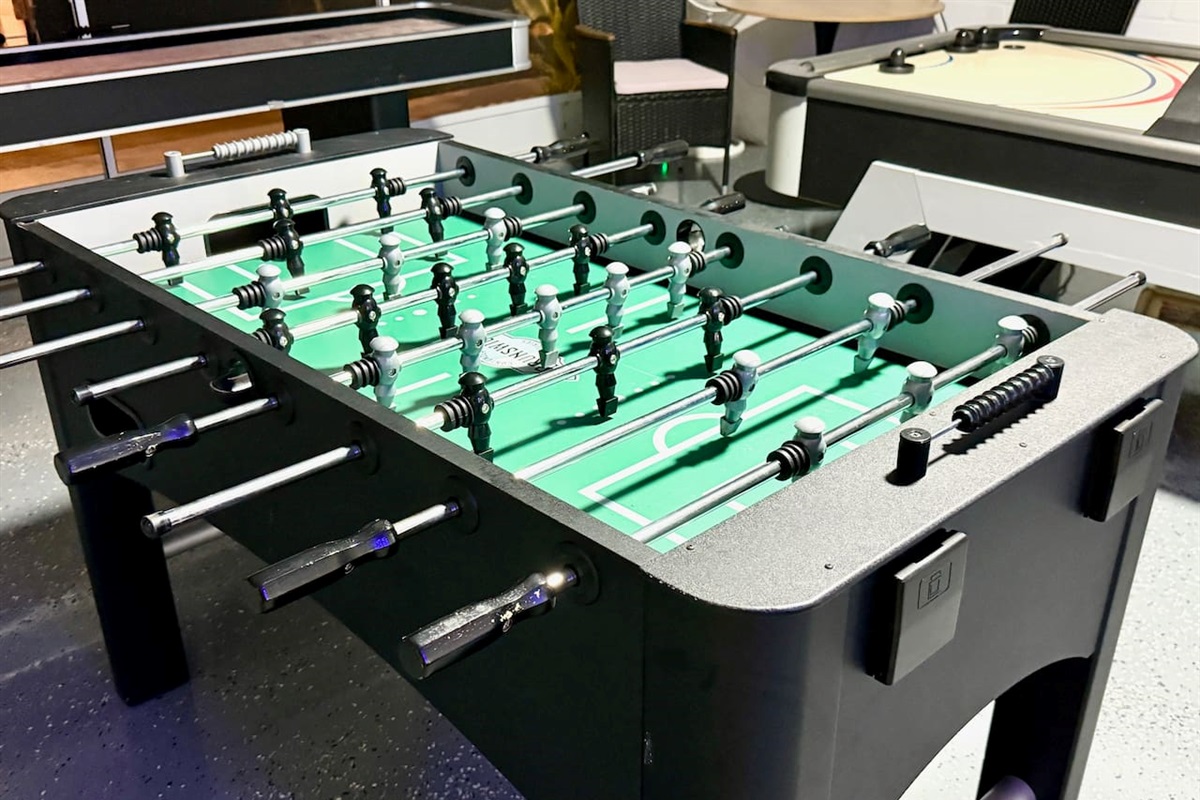 Heavy duty foosball table in our game room