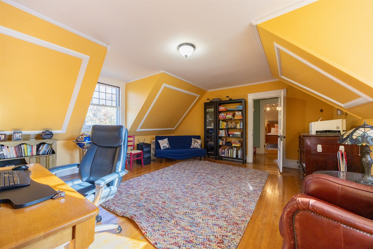 Cozy office room with a futon, easily turned into a bedroom when needed.