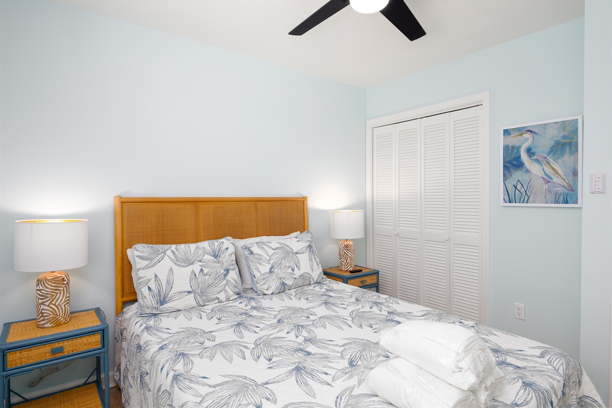 Clothing storage within closet on Bedroom