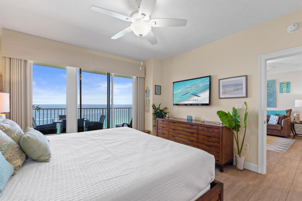 Master Bedroom with King Bed and Beach Views