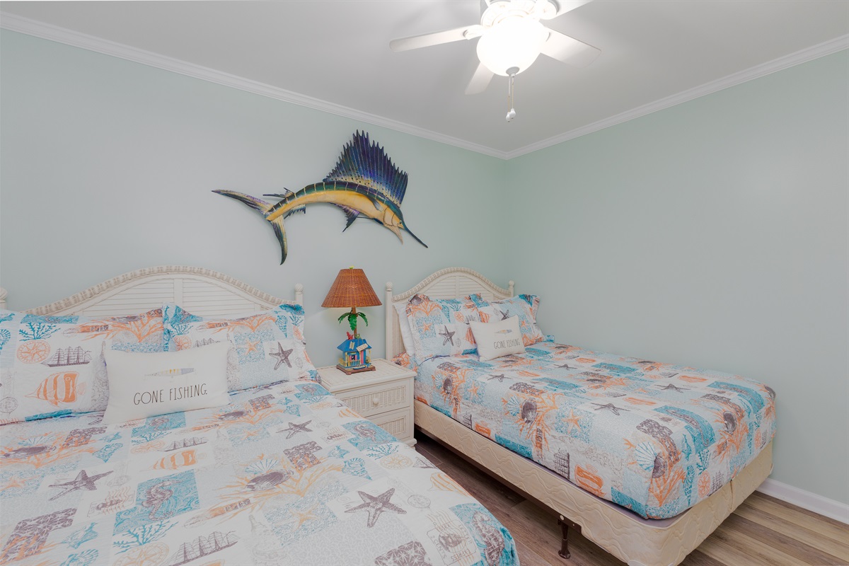 Two Double-size beds in Bedroom 2