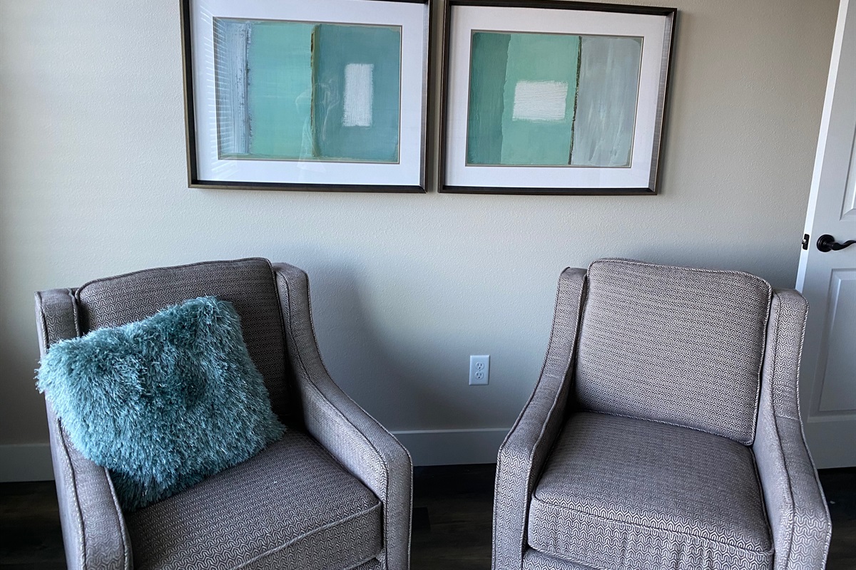 Seating area in main level king bedroom