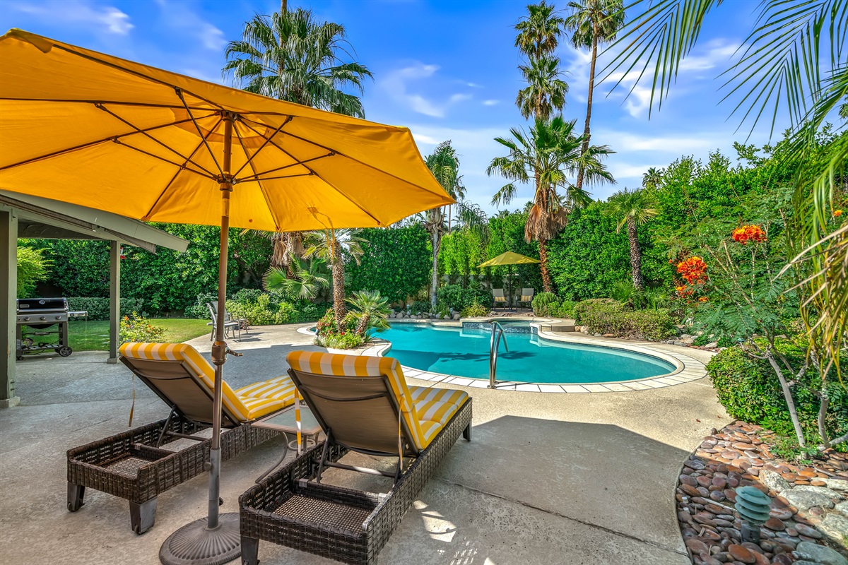 lounging by the pool