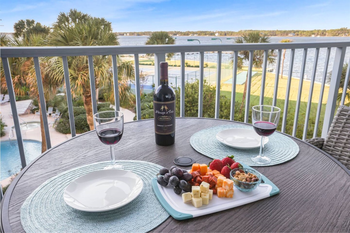 Ideal for morning coffee and breakfast or enjoy a glass of wine and a charcuterie board while soaking up the peaceful ambiance.