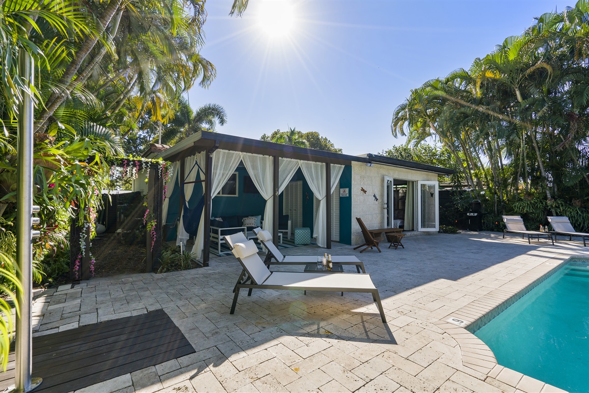 Patio and a pool deck