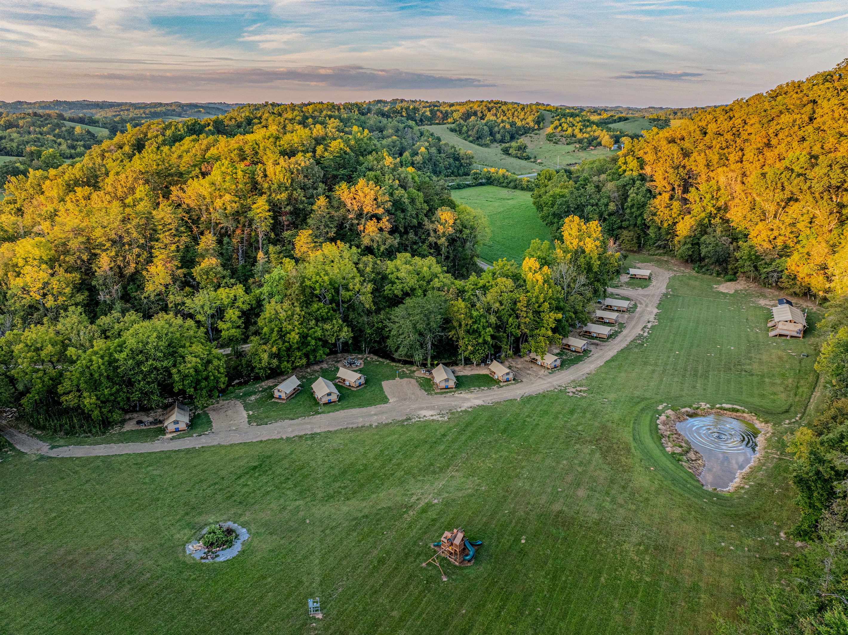 The glamping village is secluded so you can hear the night sounds and see the night sky.