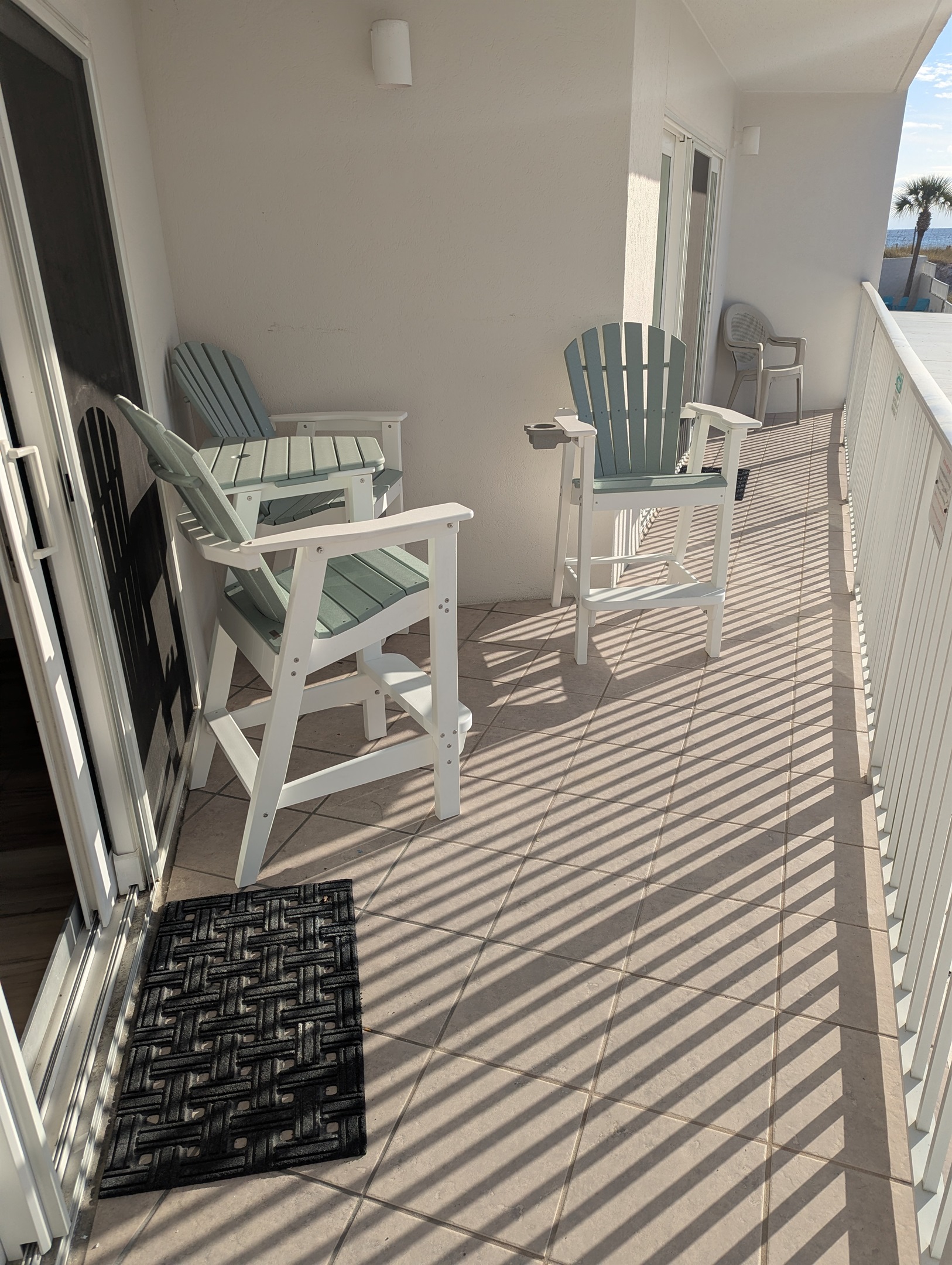 Spacious balcony for watching sunsets