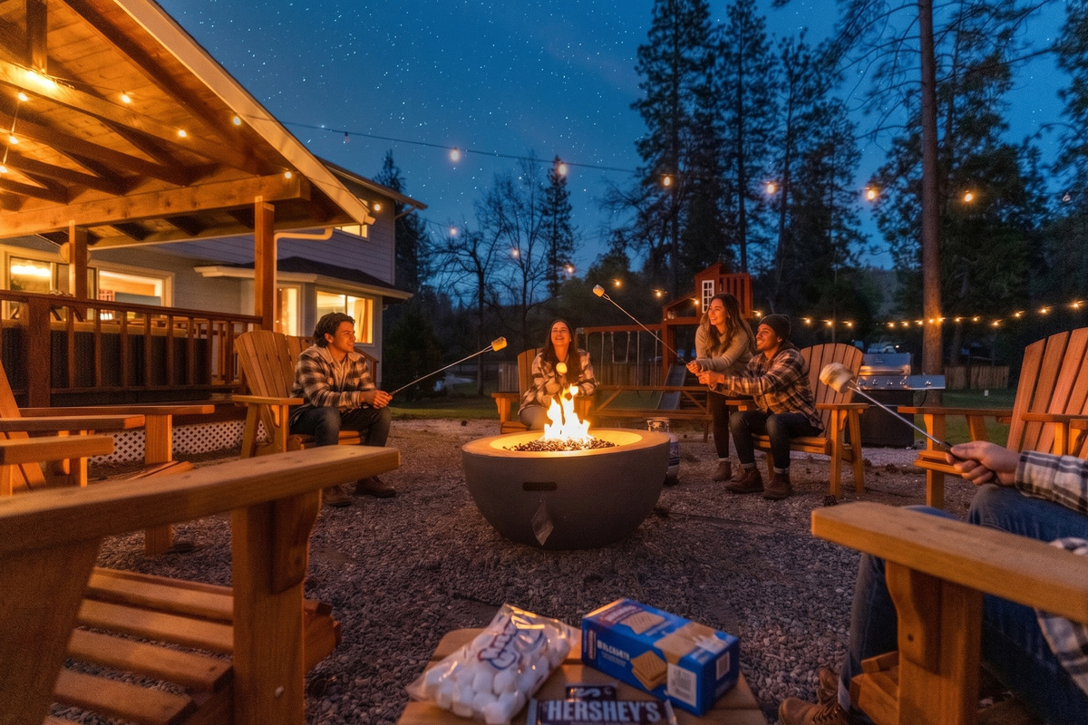 ✨ Gather your favorite people around our cozy fire pit, perfectly set under a canopy of stars and twinkling bistro lights. It&rsquo;s the ultimate recipe for laughter, connection, and, of course, delicious s&rsquo;mores.