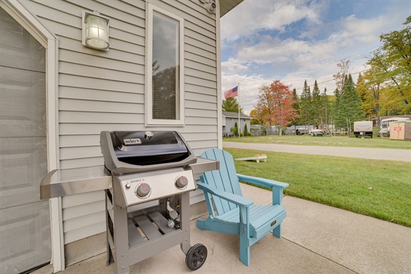 Grill and grilling utensils provided