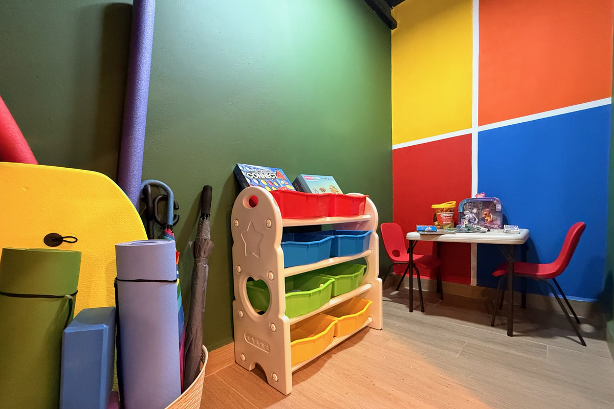 Play area — toy storage, games, kid-sized furniture. They’ll be fine.