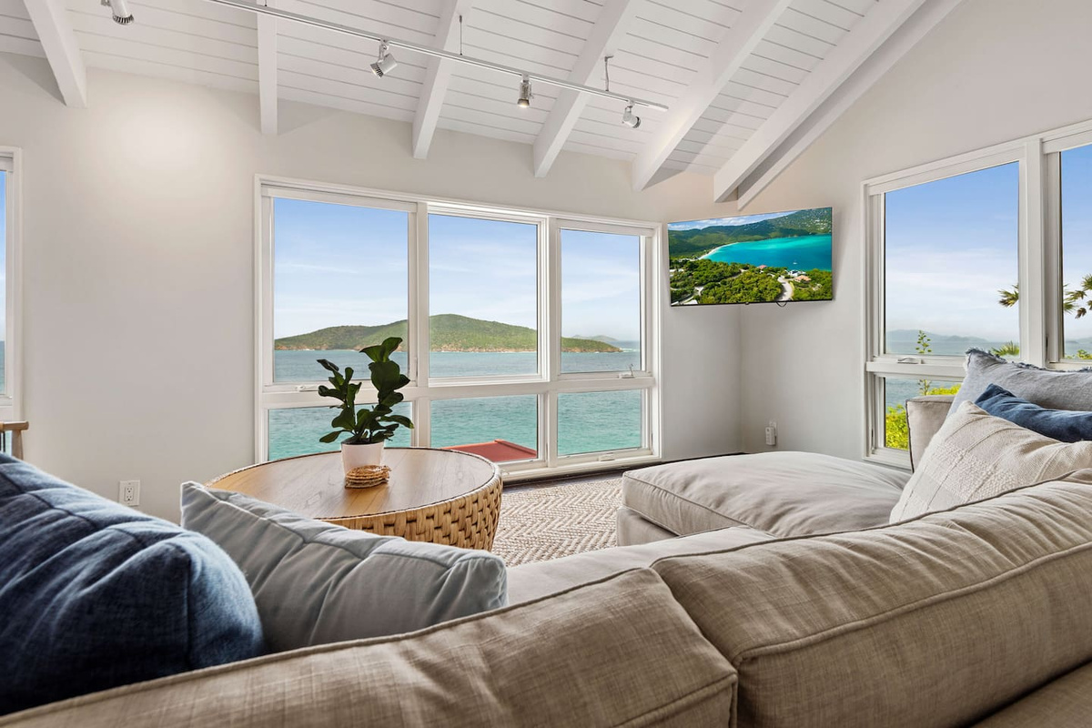 Large living room with gorgeous views of the ocean