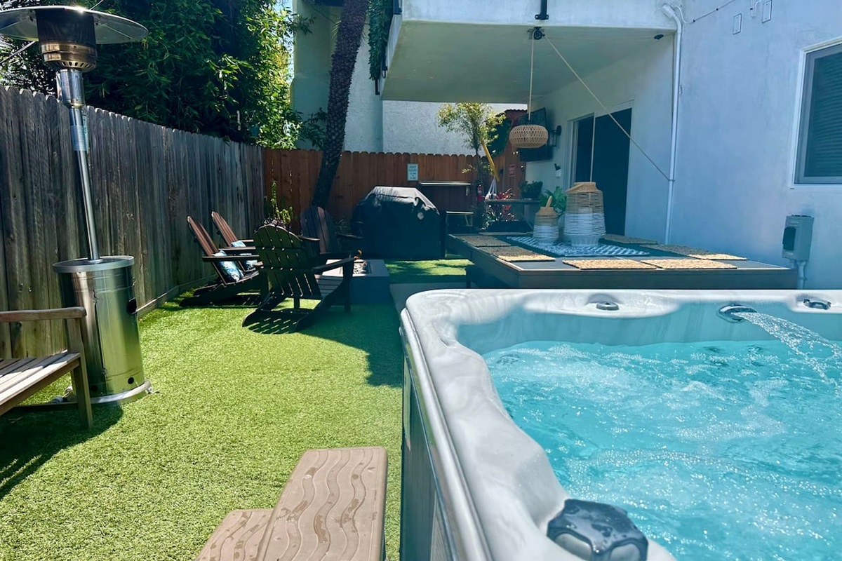 After a full day at the beach, kick back in your own private yard with your friends and family. Relax your muscles in your soothing hot tub or sit by the firepit with an adult beverage and some great conversations,